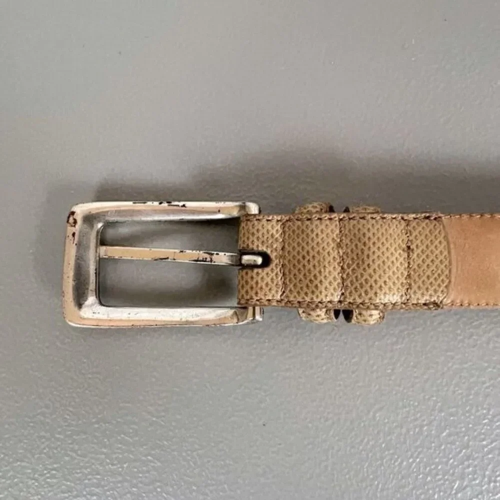 WCM NEW YORK WOMENS REPTILE BELT TAN SIZE 16